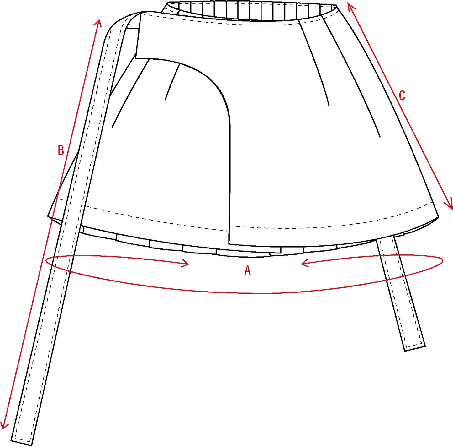 001 WRAP PLEATED SKIRT